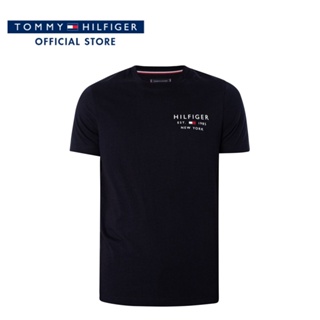 Tommy Hilfiger เสื้อยืดแขนสั้นผู้ชาย รุ่น MW0MW30033 DW5 - สีกรมท่า