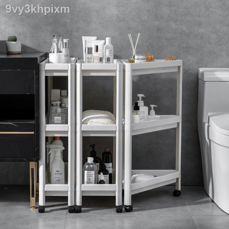 ❁2/3/4 Layers Kitchen Shelf Kitchen Racks Plastic Storage Shelves with Wheels Bathroom Floor-Stand T