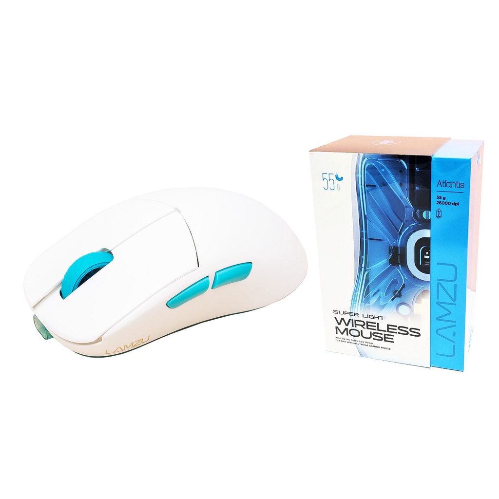 Lamzu Atlantis OG Wireless Gaming Mouse (Polar White) - 55g Lightweight, 26000DPI