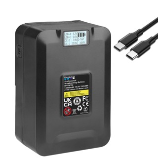 192.4Wh V-Battery V-Lock Mount Battery พร้อมจอแสดงผล OLED สำหรับกล้องวิดีโอ Sony BP Battery W USB PD 9V/12V Fast Charge
