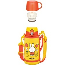 Thermos เทอร์มอส ฉนวนกันความร้อนขวดน้ำ 2 -ขวดทาง สีเหลือง miffy 0.6L FJO-600WFB Y k1293