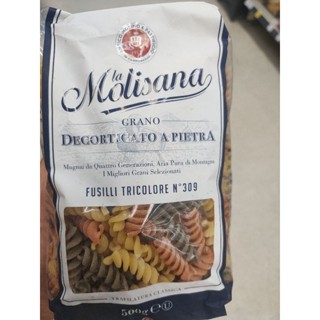 La Molisana Fusilli Tricolore no.309 พาสต้ารูปเกลียว3สี โมลิซาน่า 500g