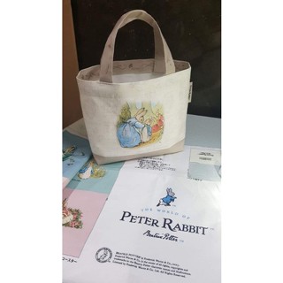 ผ้าบล็อคทำกระเป๋า ลายPeter Rabbit ลิขสิทธิ์แท้ ทำได้2ใบ