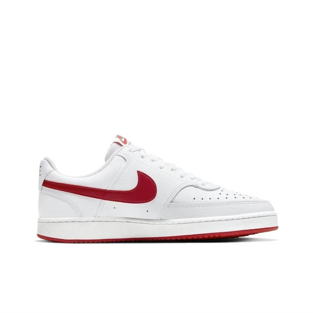 ✆ของแท้ 100% Nike Court Vision Low Top รองเท้าผ้าใบลำลองสีขาวแดงรองเท้าผ้าใบ nike แท้100% ผู้ชาย ผู้