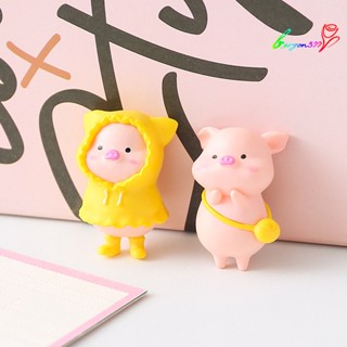 【AG】DIY Craft Pig Figurine Vivid Cartoon Miniature Charming Pig Figurine Home