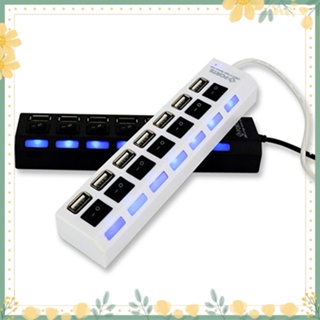 7-Port USB 2.0 HUB Splitter สวิตช์เปิด / ปิดเครื่องคอมพิวเตอร์ความเร็วสูง