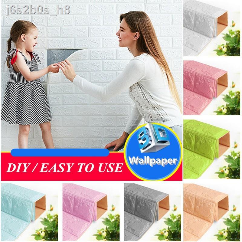 DIY 60*60cm / 60*30cm Creative 3D Brick Wallpaper PE Foam