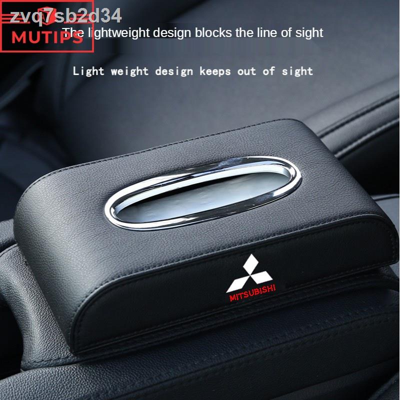 Mitsubishi Car High Grade Leather Storage Tissue Box For Mirage Sport Strada G4 Lancer Pajero Advent