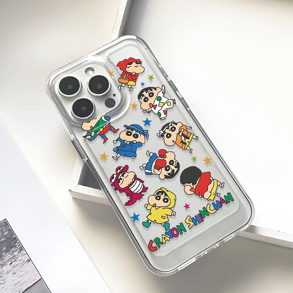 เคสโทรศัพท์มือถือ แบบใส ลายการ์ตูนชินจัง สําหรับ iphone 14 Pro Max 11 13 12 7Plus X XS Max 8 7 เคสกันกระแทก