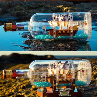 💞ขายใหญ่💞เข้ากันได้กับ LEGO 21313 Collection Ship in a Bottle Building Blocks ชุดเด็กชายและเด็กหญิงประกอบของเล่นตกแต่ง