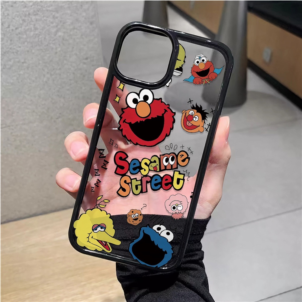 เคสอะคริลิคใส แบบแข็ง ลายการ์ตูน Sesame Street สําหรับ iphone 14 pro Max 11 13 12 7Plus 8 X XS Max