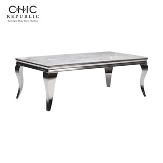 Chic Republic SANTIAGO-CH/130 MARBLE,โต๊ะกลาง - สี ขาว/ชุบโครเมี่ยม