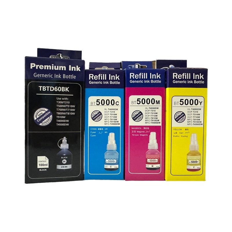 หมึกเติม  Brother BT6000 BT5000 BTD60 BK เทียบเท่า ใช้ทดแทนของแท้ได้ดี 100ml