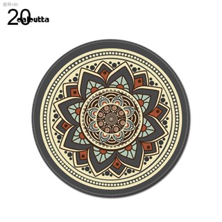 CAL_Vintage Bohemian Round Computer 3D Game Carpet Mouse Pad Mat Anti Slip Mousepad