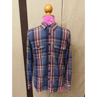 AUTHENTIC SHIRT FLANNEL [UNIQLO Brand_2nd hand] เสื้อเชิ้ตแขนยาวลายสก๊อตผ้าฝ้าย​💯%/ Size XS/ แท้มือสองกระสอบนำเข้า​