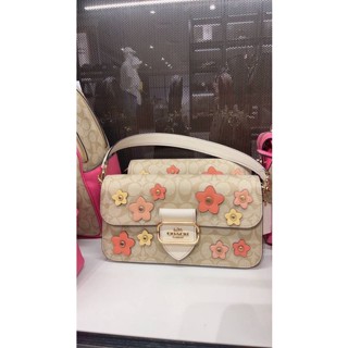 ✅️มาใหม่ NEW Coach Morgan Shoulder Bag In Signature Canvas With Floral Applique ขนาด 10 1/2" (L)