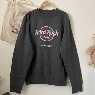 Hard Rock สเวตเตอร์เทาเข้มงานสกรีนอก ผ้าใหม่สวยมากๆ