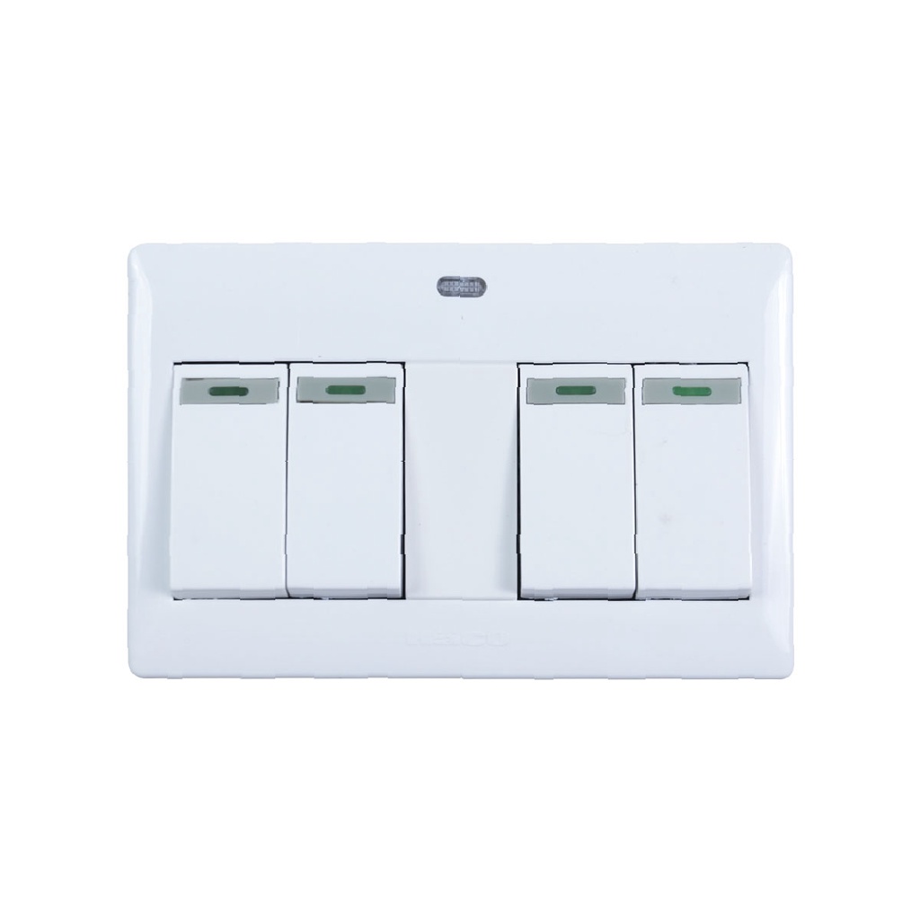 THE RICH BUYER HACO สวิตช์ 1 ทาง 4 ช่อง รุ่น M4-S41 ปลั๊ก ปลั๊กเสียบ ปลั๊กไฟ