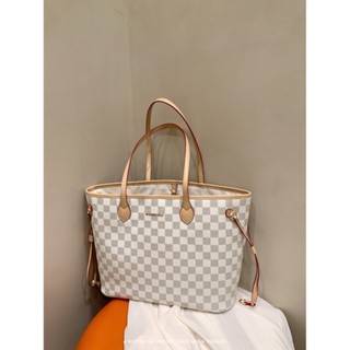 Nanfeng×Miocra Koly Checkerboard Tote กระเป๋าผู้หญิง 2023 กระเป๋าใส่ของความจุขนาดใหญ่กระเป๋าสะพายแบบพกพา