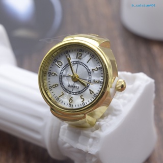 Calciumps Watch Ring Decorative Clear Dial Jewelry Clock Quartz Analog Finger Ring Watch