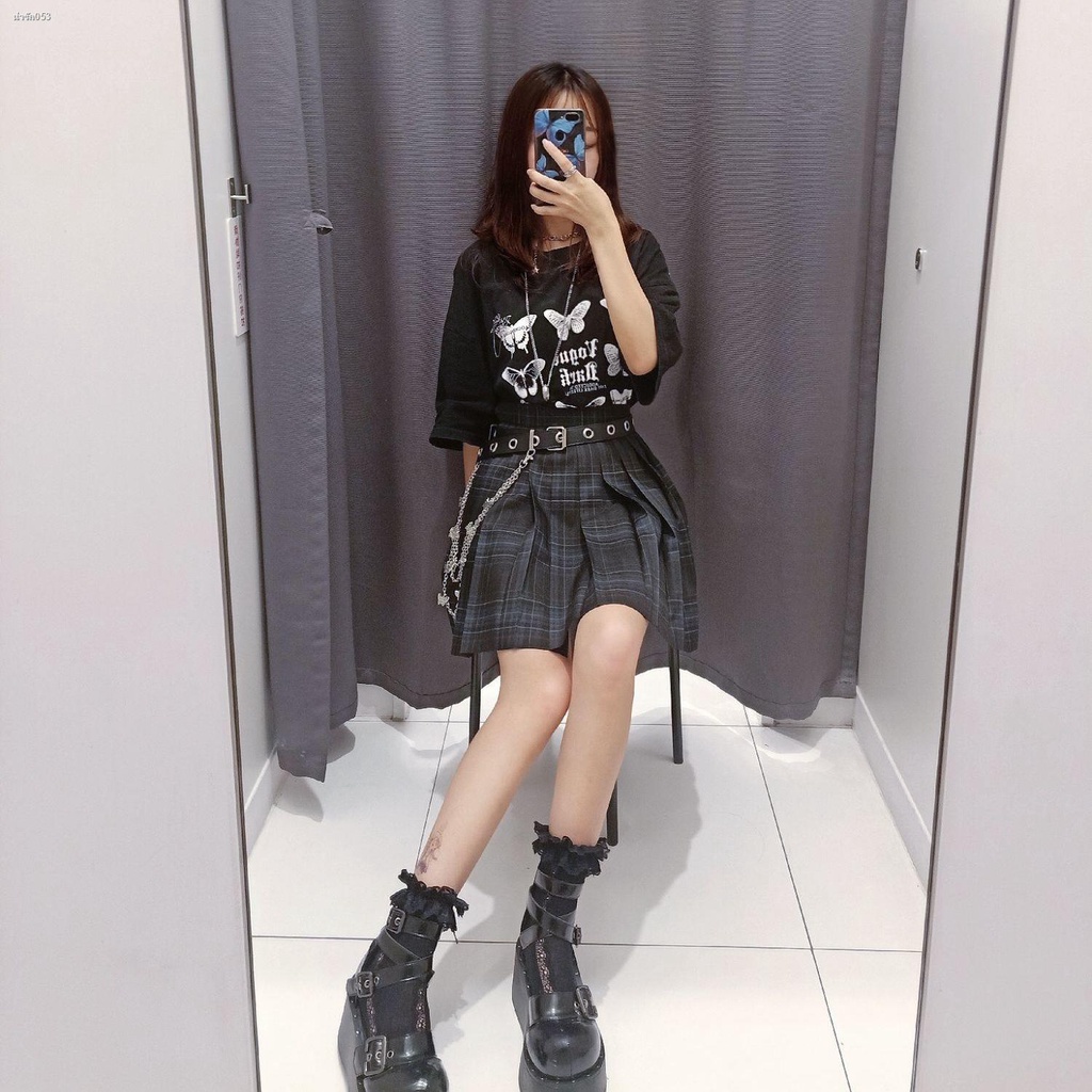 TKJK เข็มขัด e-sports สาว กระโปรงนักเรียน ผีเสื้อ เท่ พังก์ ฮิปฮอป กางเกง เข็มขัด โซ่ เวอร์ชั่นเกาหลี หญิง อินป่า