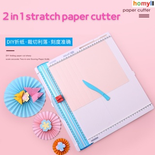 hotﺴ☊◇[HOMYL1] Paper Trimmer Scoring Board 2 in 1 Craft Paper Folding DIY Scrapbooking Tool
