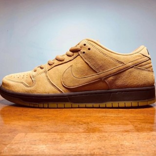 ✚❐∋✐☜✕Nike Dunk SB Low Pro "Wheat Mocha" รองเท้าผ้าใบ เป็นที่นิยม ของแท้nike รองเท้าผู้ชาย