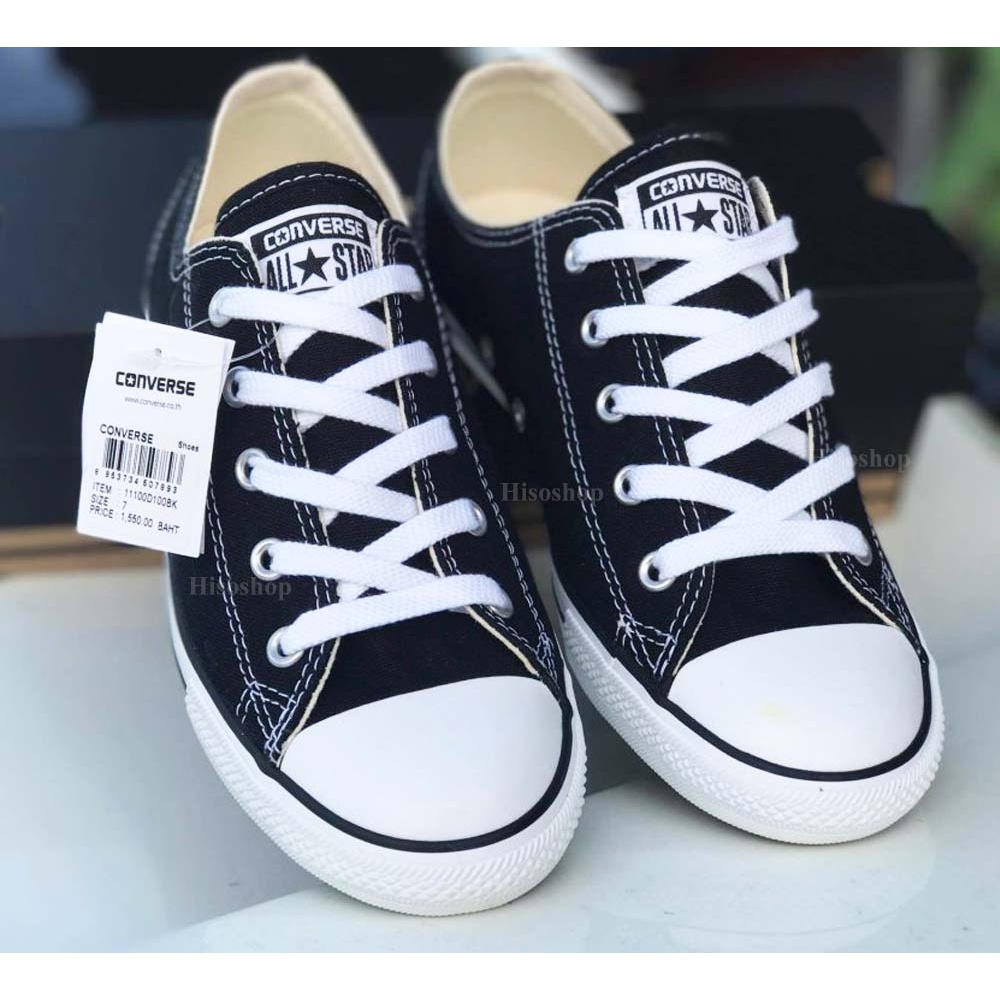 ┇รองเท้าผ้าใบพื้นบาง Converse All Star Dainty Ox Black สวยงาม พร้อมกล่อง งานป้าย ของแท้จากช็อป เบอร์ Eu 39รองเท้าผ้าใบผู