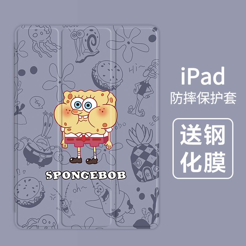 spongebob เคสไอแพด mini 1 2 3 4 5 6 air 1 2 3 4 5 case iPad 10.2 gen 7/8/9 เคส ipad 10.9 gen10 pro11 2022 case pen slot
