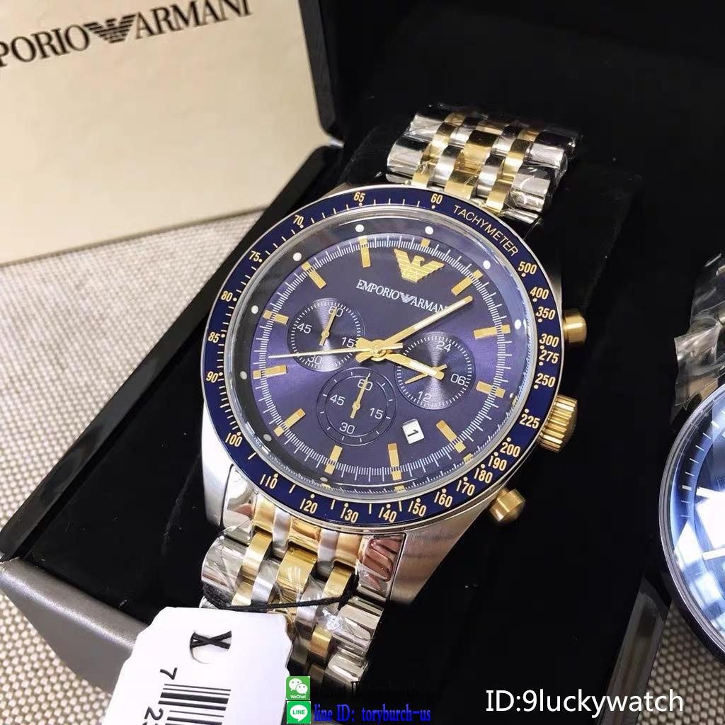 Armani upscale man's business quartz watch calendar male chrono stainless steel timepiece watch