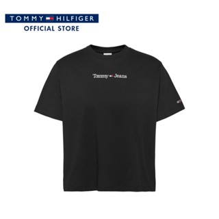 Tommy Hilfiger เสื้อยืดแขนสั้นผู้หญิง รุ่น DW0DW15049 BDS - สีดำ