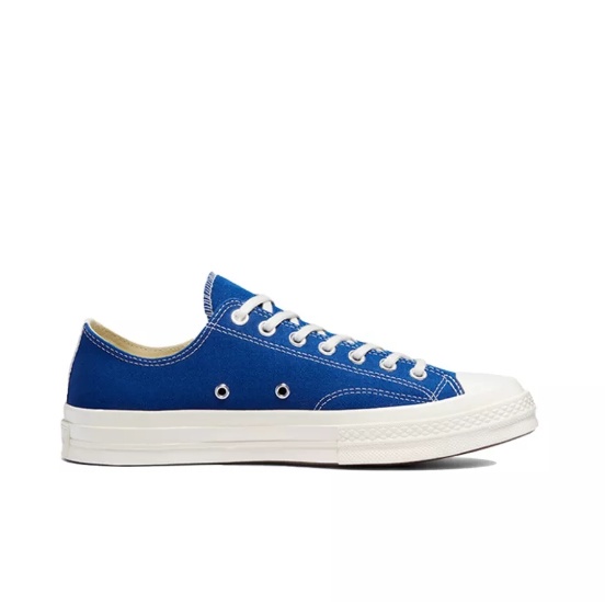 ✠Comme des Garcons Play x Converse Chuck Taylor All Star 1970s Rei Kawakubo รองเท้าผ้าใบลำลอง Low-Top Blue Blackรองเท้าผ
