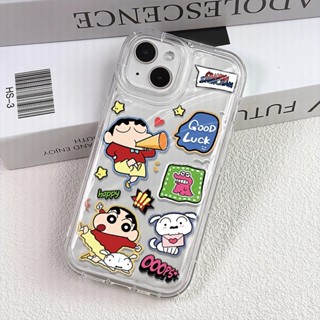 เคสโทรศัพท์มือถือ แบบใส กันกระแทก ลายการ์ตูนชินจัง สําหรับ iphone 14 pro max 11 13 12 8 7 Plus XSMax X XR