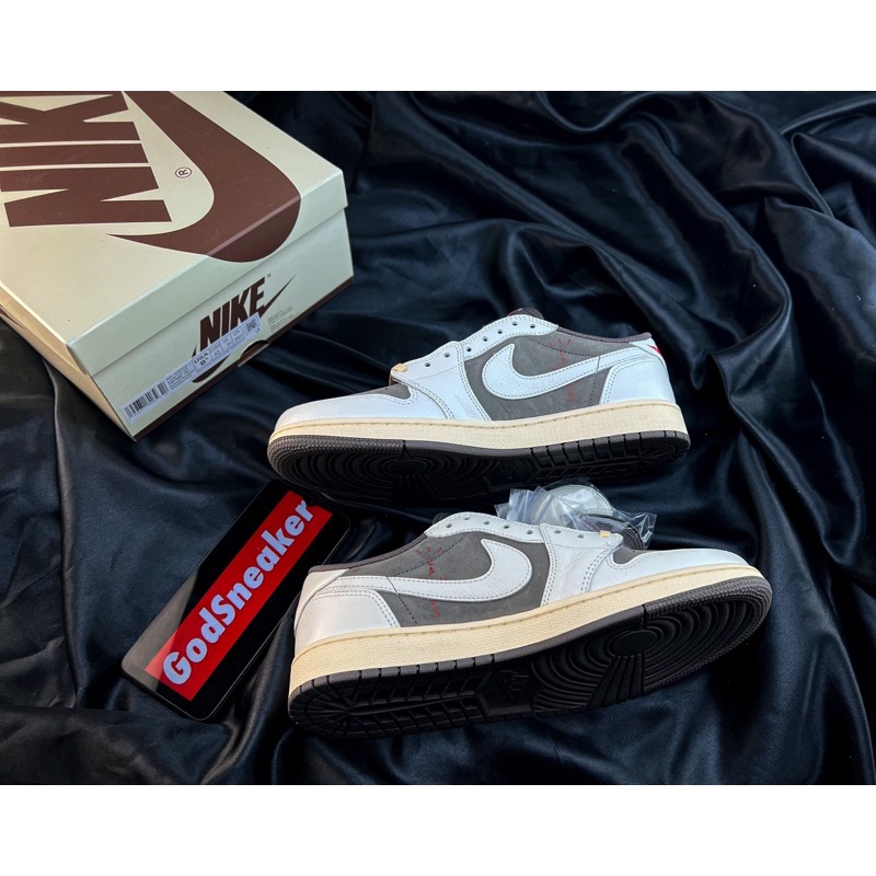 ✽[ Pre - Order ] Jordan 1 low “ Travis Scott Reverse Mocha Size 36 48 LJRรองเท้าผ้าใบผู้ชาย