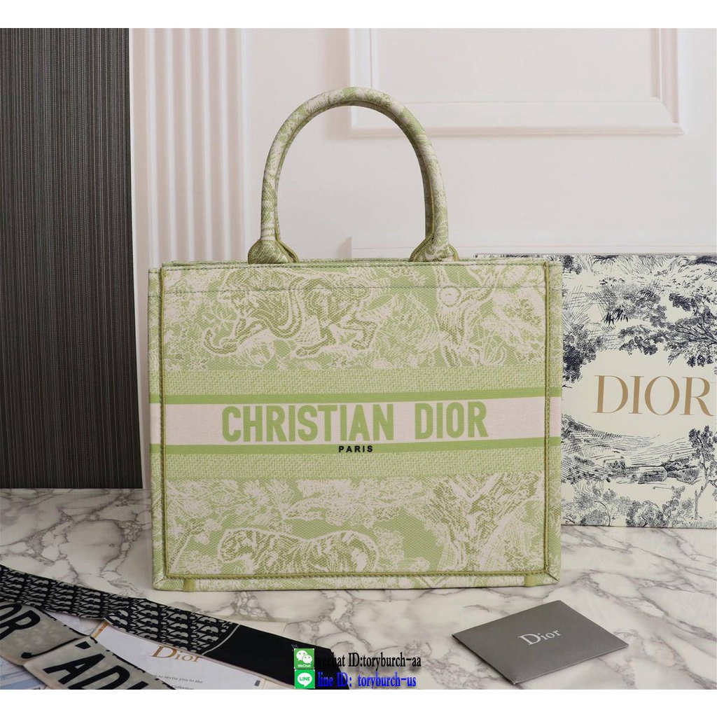 Dior embroidered canvas shopping handbag magazine booktote open shopper tote traveling holiday bag