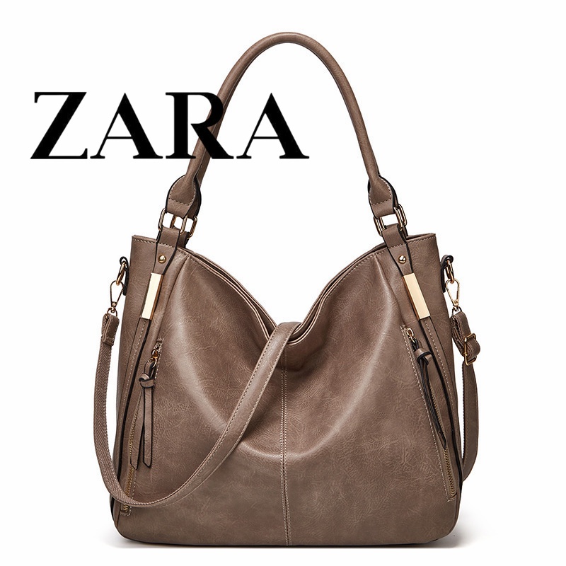 Zara กระเป๋าถือ หนังนิ่ม ทรงโท้ท ขนาดใหญ่ จุของได้เยอะ หรูหรา เข้ากับทุกการแต่งกาย แฟชั่นสําหรับสตรี