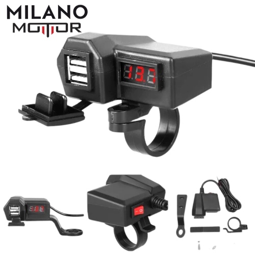 สวิตช์มอเตอร์ไซค์ ที่ชาร์จ usb ติดมอเตอร์ไซค์ Motorcycle charger ติดมอเตอร์ไซค์ USB Charger 3.1 moto