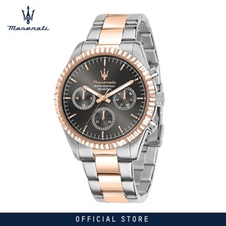 [2 Years Warranty] Maserati Competizione 43mm Silver Rose Gold Stainless Steel Chronograph Mens Quartz Watch R8853100020