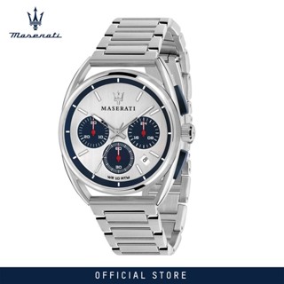 [2 Years Warranty] Maserati TRIMARANO Silver Chronograph 41mm Mens Watch R8873632001