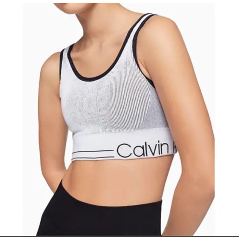สปอร์ตบรา Calvin Klein รุ่น Seamless RibbedImpact Sports Braสีขาว