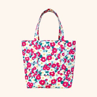 Himawari Baggu Raspberry Poppy Tote Bag