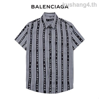 [พร้อมส่ง] Balenciaga เสื้อเชิ้ตแขนสั้นลําลอง คอปกพับ พลัสไซซ์ สไตล์วินเทจ ฮาวา สําหรับผู้ชาย และผู้หญิง 2023