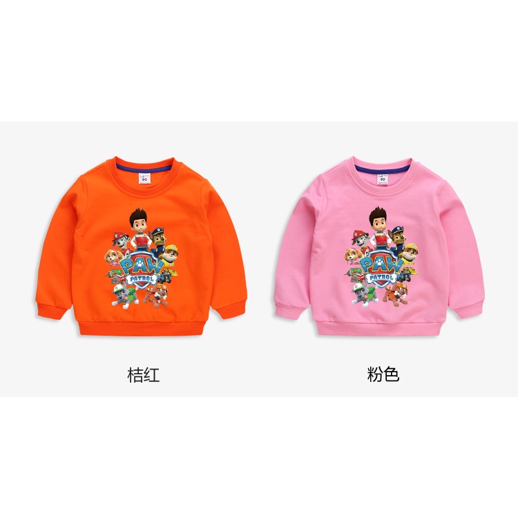 ** พร้อมส่ง ** Paw Patrol 10 สีแฟชั่นฤดูใบไม้ร่วงเสื้อยืดแขนยาวเห่าการ์ตูนเด็กน่ารักเสื้อกันหนาวผ้าฝ้าย