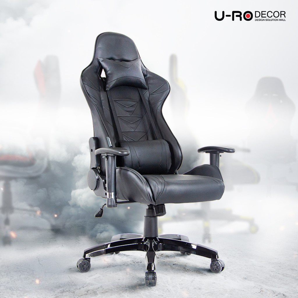U-RO DECOR เก้าอี้เล่นเกมส์ รุ่น ROBOT (โรบ็อต) สีดำ ปรับเอนนอนได้ 180 องศา Gaming chair, Office cha