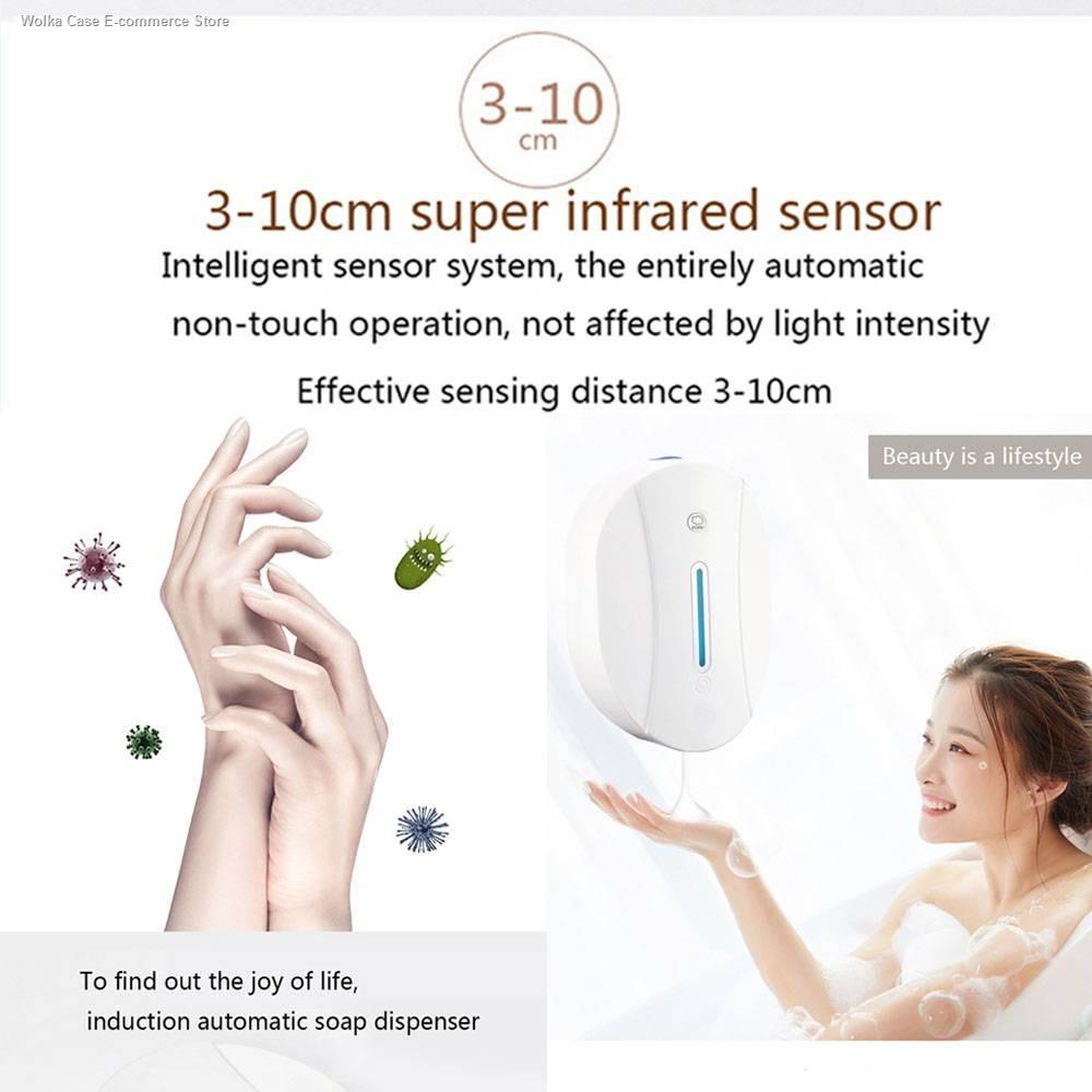 550ml Wall Mounted Dispenser Automatic Alcohol Spary Foam Soap Dispenser Touchless Sensor Hand Gel Drop Sanitizer Wash
