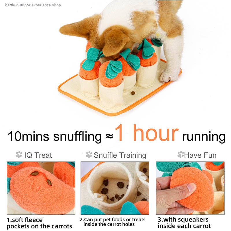 Pet Dog Snuffle Mat Toy Training IQ Puzzle Squeaky Dog Toy Slow Feeder Mat Food Dispenser Container Toy Playing Game for