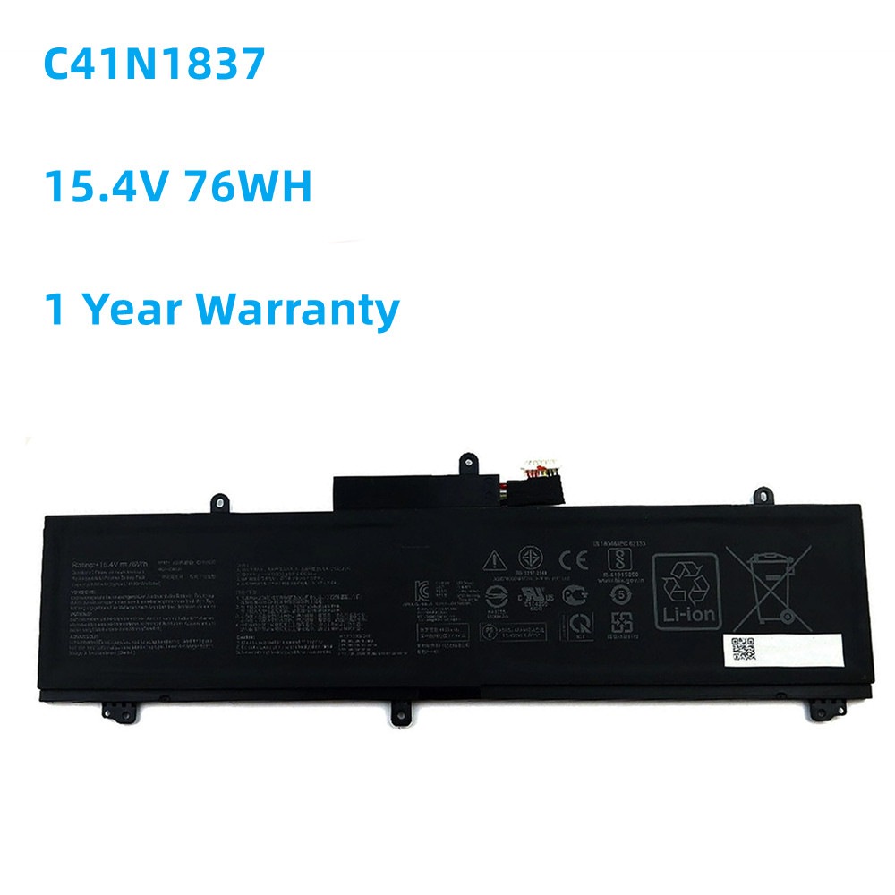 New C41N1837 15.4V 76Wh Battery For ASUS ROG Zephyrus M GU502GV GX502G GX502 GU502G GX502GW Zephyrus