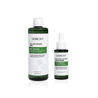 [ซื้อคู่สุดคุ้ม] SKINOXY CICA Acne Defense Toner โทนเนอร์ 300ml. คู่กับ CICA Acne Defense Intensive Serum เซรั่ม 30ml.