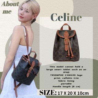 Celine FOLCO โลโก้พิมพ์ลายหัวใจกระเป๋าเป้สะพายหลังมินิ/กระเป๋าสะพายผู้หญิง