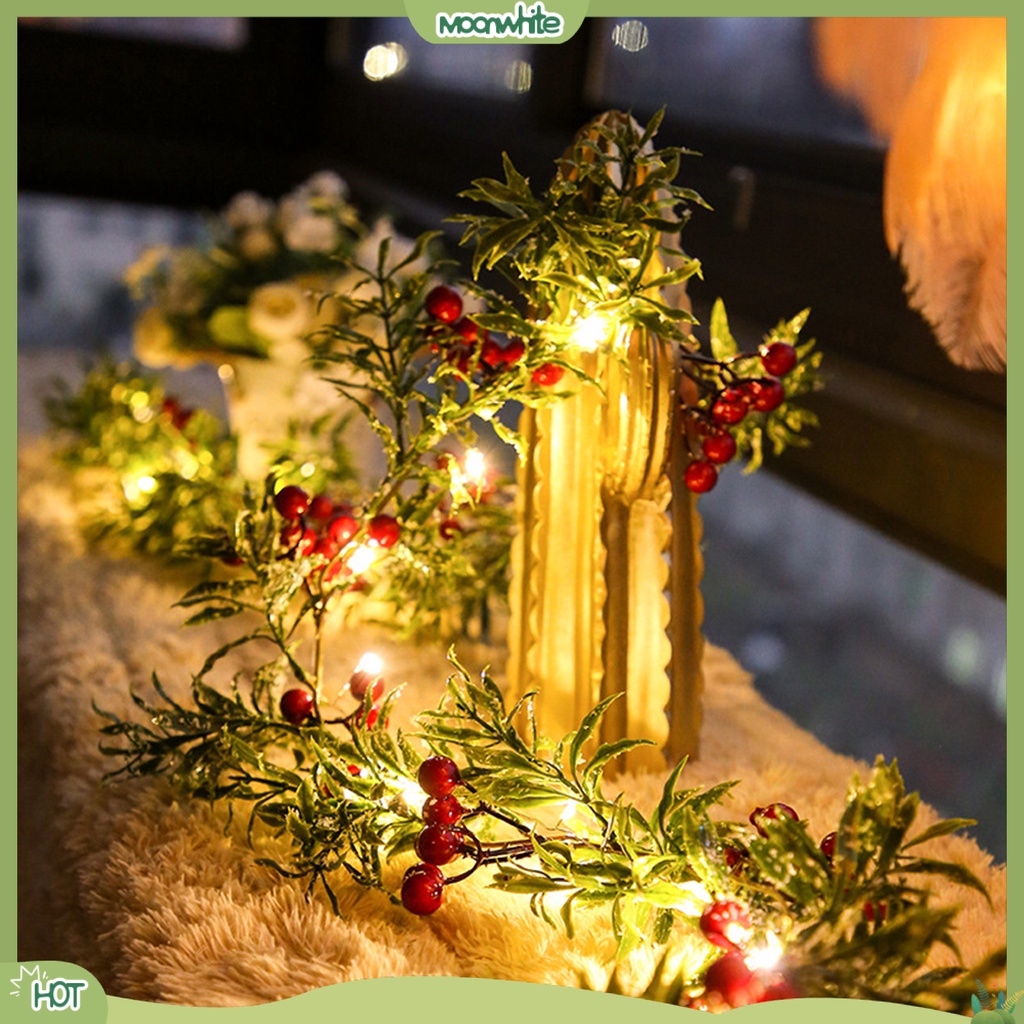 (MOONWHITE) สายไฟ Pe เถาวัลย์ประดิษฐ์ Pe สําหรับตกแต่งสวน